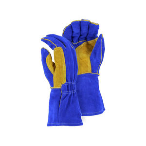Gants de soudage en cuir respirants avec panneaux en maille par temps chaud brodés sur mesure pour des gants de luxe haut de gamme de style personnalisé - Product Image 1