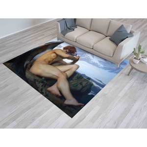 Tapis imprimé ange tombé, design Alexandre Cabanel, grand tapis d'entrée, tapis à poils doux - Product Image 3