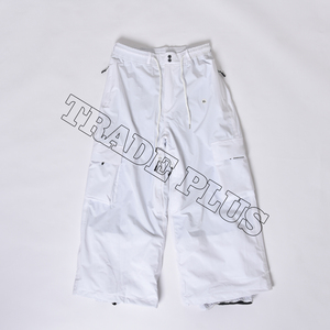 Pantalones de cintura elástica para hombre, pantalones de lino de Color sólido, pantalones holgados para mujer, pantalones de snowboard transpirables Unisex de gran tamaño - Product Image 1