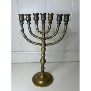 Candelabro de Latón de Lujo de 7 Brazos para Decoración de Hanukkah, Portavelas para Bodas, Eventos Judíos, Suministros Decorativos - Product Image 2