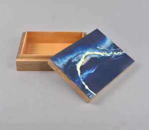 Caja de Joyería de Madera y Resina de Lujo Hecha a Mano, Organizador de Almacenamiento Rectangular Decorativo Personalizado para Anillos, Collares y Pendientes Premium - Product Image 4
