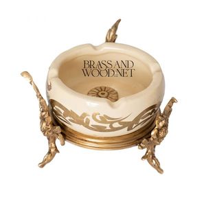 Vintage Ornamental <b>Ashtray</b> with Gold Accents Classic Decorative Table Accessory - Product Image 2