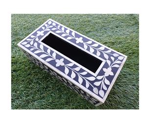 Caja de pañuelos con incrustaciones de hueso con motivo Floral, servilletero, organizador, contenedor, caja de pañuelos, hogar y cocina - Product Image 5