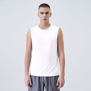 Haute qualité 100% coton hommes débardeurs à la mode grande taille décontracté sans manches haut tricoté en couleur unie bas prix - Product Image 2