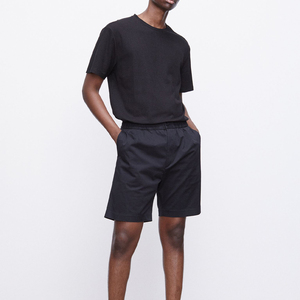 Pantalones cortos de algodón informales Unisex de colores sólidos, pantalones cortos holgados finos de verano, pantalones cortos deportivos para hombres - Product Image 1