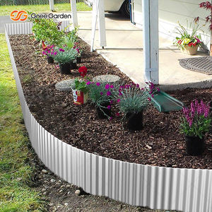 12"*10' Silver No-Dig Cold Rolled Sheet Steel Landscape Edging Decorative Adirondack Wood-Look Garden Border - Product Image 1