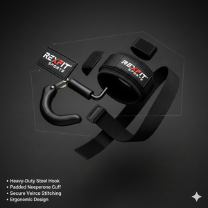 Ganchos de Acero Resistentes REXFIT SPORTS para Levantamiento de Pesas con Correas para las Muñecas para Peso Muerto, Levantamiento de Potencia y Entrenamiento en Gimnasio - Product Image 2