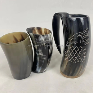 Taza de Cuerno Vikinga Hecha a Mano y Personalizable, Artesanía, Cuerno Genuino de Animal, Religiosa, Histórica, para Recreaciones Europeas - Product Image 6