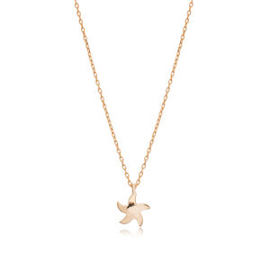 Collier à breloques en argent étoile de mer minimaliste uni en gros bijoux en argent sterling 925 faits à la main turcs pour femmes - Product Image 6