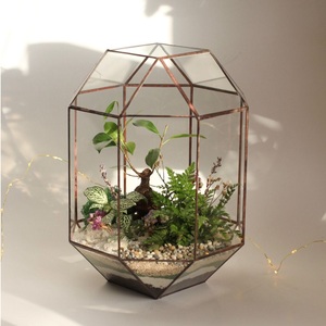 Terrarium en verre géométrique, pot de fleurs, décoration de ferme, jardin d'intérieur, mini serre, décoration de la maison, vase en cristal, terrarium tendance - Product Image 1