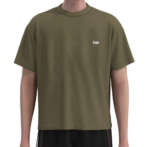 T-shirt Homme Oversize de Qualité Supérieure 100% Coton Biologique 220 GSM Séchage Rapide, Personnalisable OEM, Impression DTG, Fabricant - Product Image 1