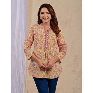 Haut blanc pour femme à imprimé floral, chic et élégant, avec décoration en dentelle brodée, boutons sur le devant, tailles XL, en soie popeline et mousseline de soie - Product Image 5