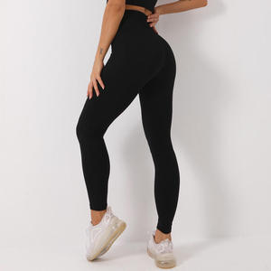 Mallas térmicas gruesas de cintura alta para mujer con bolsillo de poliéster, mallas de yoga con forro polar cálido para invierno - Product Image 1