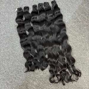 Meilleure qualité de cheveux naturels ondulés dans la trame, 100% cheveux humains, cheveux bruts cambodgiens un donneur - Product Image 3