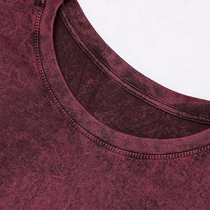 Camiseta Casual de Cuello Redondo y Manga Corta para Hombre, Color Sólido, Corte Holgado, 100% Algodón Jersey, Diseño Liso Teñido, Secado Rápido - Product Image 4
