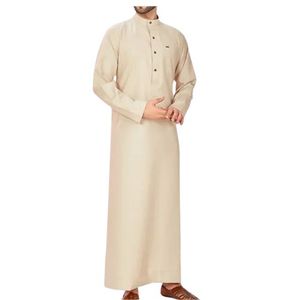 Collection Aïd 2025 – Kaftan Marocain Élégant pour Homme en Coton Respirant Fait Main de Haute Qualité, Séchage Rapide, Thobe Saoudien Jubbah Gaufré - Product Image 1