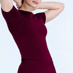 Ultra-soft Short length Pure Cotton Mesh Fabric Raglan Sleeve Vneck Summer American-style Minimalist Fabric Spring Summer Casual - Product Image 3
