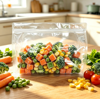 Sachets Doypack pour emballage alimentaire, en plastique transparent, personnalisables, refermables, à fond plat, avec poignée et fermeture éclair