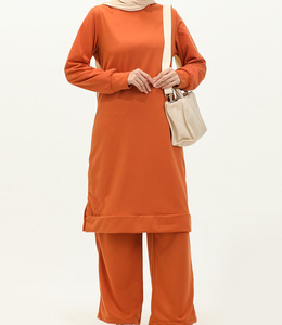 Dernier design personnalisé de vêtements de sport musulmans, vêtements de sport modestes, vêtements de sport traditionnels amples de couleur unie, vêtements de sport musulmans pour femmes avec logo - Product Image 1