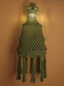 Pantalla de macramé bohemio hecha a mano, cordón de algodón de gran tamaño, diseño personalizado con opción de bombilla múltiple, luz colgante ecológica - Product Image 3