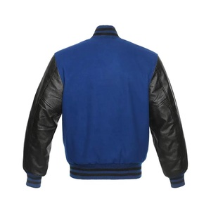 Vente en gros sur mesure Vestes universitaires en cuir de laine col montant avec logo sur le devant Design Letterman vierge pour équipes de baseball pour hommes et femmes - Product Image 4