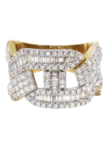 Bague Alphabet Arrondie Unisexe de Luxe Tendance Style Hip Hop en Or 10K 14K avec Diamants VVS de Laboratoire Certifiés Sertis à Griffes - Product Image 4