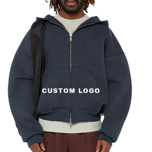 OEM personalizado Zip Up Hoodie Oversized Heavy Weight Streetwear Algodón de alta calidad en blanco Zip Up Hoodie - Product Image 1