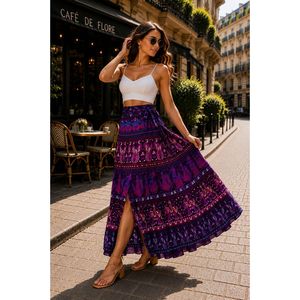 Jaipuri 100% Cotton Neptol Print Wrap Around Skirt Size up to XXL Indian & Pakistani Clothing (CWS0006) - Product Image 2