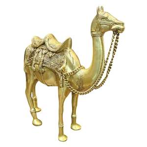 Camello de latón hecho a mano de alta calidad con grabado acabado dorado para decoración Metal artesanías árabes camello - Product Image 6