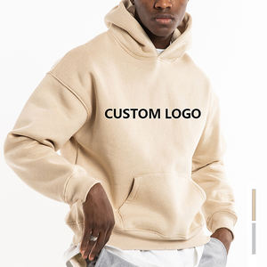 Excellent Quality Cotton Oversize Hoodie <b>Thick</b> Fleece Drop Shoulder Plain Blank Custom <b>Men</b> <b>Hoodies</b> Manufacturer - Product Image 1