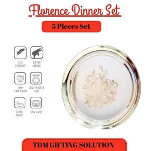 Ensemble de couverts en acier inoxydable découpés au laser de qualité supérieure 5 pièces vaisselle entière classique conception de motif de plante vente d'usine stockée - Product Image 4