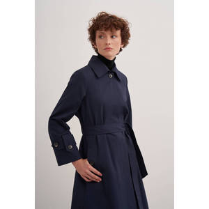 Gabardina Azul Marino de Corte Holgado para Otoño - Product Image 2