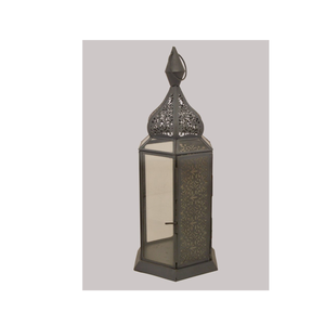 Linterna de metal marroquí tradicional personalizada OEM con mango colgante Uso de decoración del hogar - Product Image 1