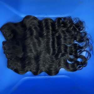 Meilleure vente Qualité assurée Extensions de cheveux indiens Remy à vague profonde en vrac Paquets de cheveux vierges à cuticules complètes ondulés naturels - Product Image 1