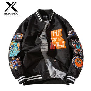 OEM Custom <b>Men's</b> Luxury Canvas Baseball Varsity <b>Jacket</b> New Trend <b>Long</b> Sleeve Breathable Windproof Eco-Friendly Embroidery Winter - Product Image 1