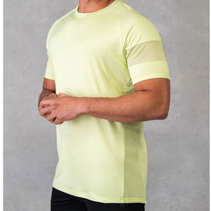 Wholesale Sportswear Moisture Wicking Flexible Muscle Tee Seamless Gym <b>T</b>-<b>shirts</b> <b>Scoop</b> Hem Sport <b>T</b> <b>Shirt</b> for <b>Men</b> With Split - Product Image 3