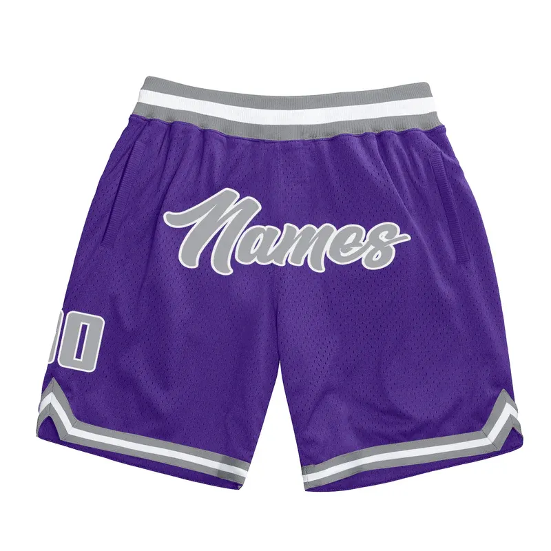 Shorts con logo traspirante ad asciugatura rapida oversize con logo personalizzato sport causale viola da ginnastica da uomo che corre pantaloni corti