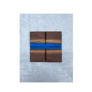 Dessous de verre en bois et en résine Terrazzo Sous-verres Ensemble de 4 Utilisation pour la maison Hôtel forme carrée couleur blanc cassé - Product Image 5