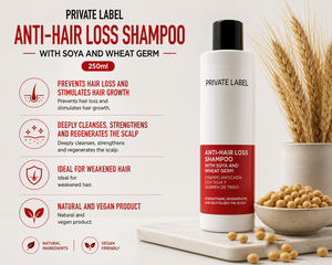 Champú Anticaída de Cabello de Marca Privada 250ml OEM |   Champú Fortalecedor para el Crecimiento del Cabello con Soya y Germen de Trigo |   España UE - Product Image 2
