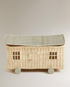 Cestas de Mimbre con Ruedas, Diseño Moderno y Encantador, Cestas de Mimbre de Alta Calidad con Ruedas para Niños, Hechas en Vietnam - Product Image 1