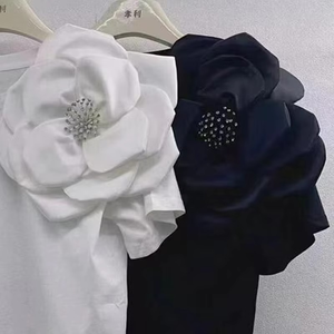 Camiseta de Verano Nueva, de Color Sólido, a la Moda, de Media Manga, Cuello Redondo, Unisex, Estilo Urbano, Informal, Holgada, con Logotipo Personalizado en la Parte Delantera, Tejida, Ecológica - Product Image 4