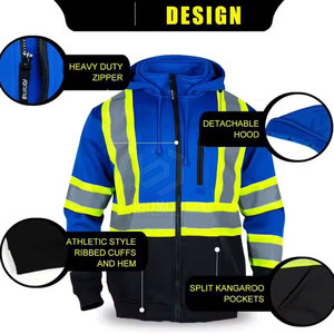 Sweat à capuche de sécurité respirant et imperméable de haute qualité à prix abordable, en coton durable, haute visibilité, pour la vente en ligne - Product Image 4