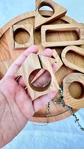 Anneaux de tissu de perles de bois avec glands perles en bois porte-serviettes décor de Table boucles de serviette en gros rond de serviette restaurant - Product Image 6