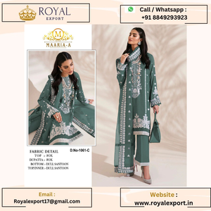 Dernière nouvelle collection exclusive de costumes de travail en fausse Georgette avec séquence de broderie Collection en gros par Royal Export - Product Image 6