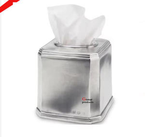 Nouvelle boîte à mouchoirs en acier inoxydable finition dorée pour la maison et l'hôtel - Product Image 2