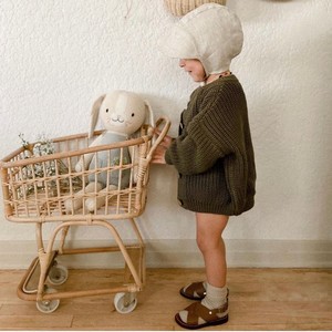 Poussette de supermarché en rotin écologique mini chariots de jouets de shopping en gros chariot de courses chariot jouets - Product Image 2