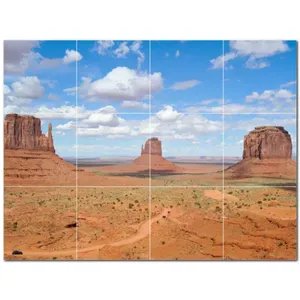 Mural de pared de azulejos de cerámica Canyon PT500356 32 "W X 24" H Juego de 12 azulejos 8x8 - Product Image 1