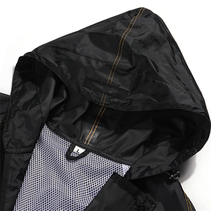 Waterproof Hooded Maternity Solid <b>Men's</b> Outdoor Sporty 100% Cotton Breathable Quick Dry Rain Suit <b>Set</b> - Product Image 4