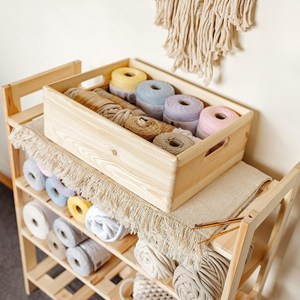 WELL HOME Scatola di Stoccaggio Impilabile in Pino Massiccio 60x40x15cm per Organizzazione Domestica - Product Image 3
