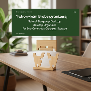 Organisateur de bureau en bambou naturel pour le rangement de gadgets écologiques - Product Image 3
